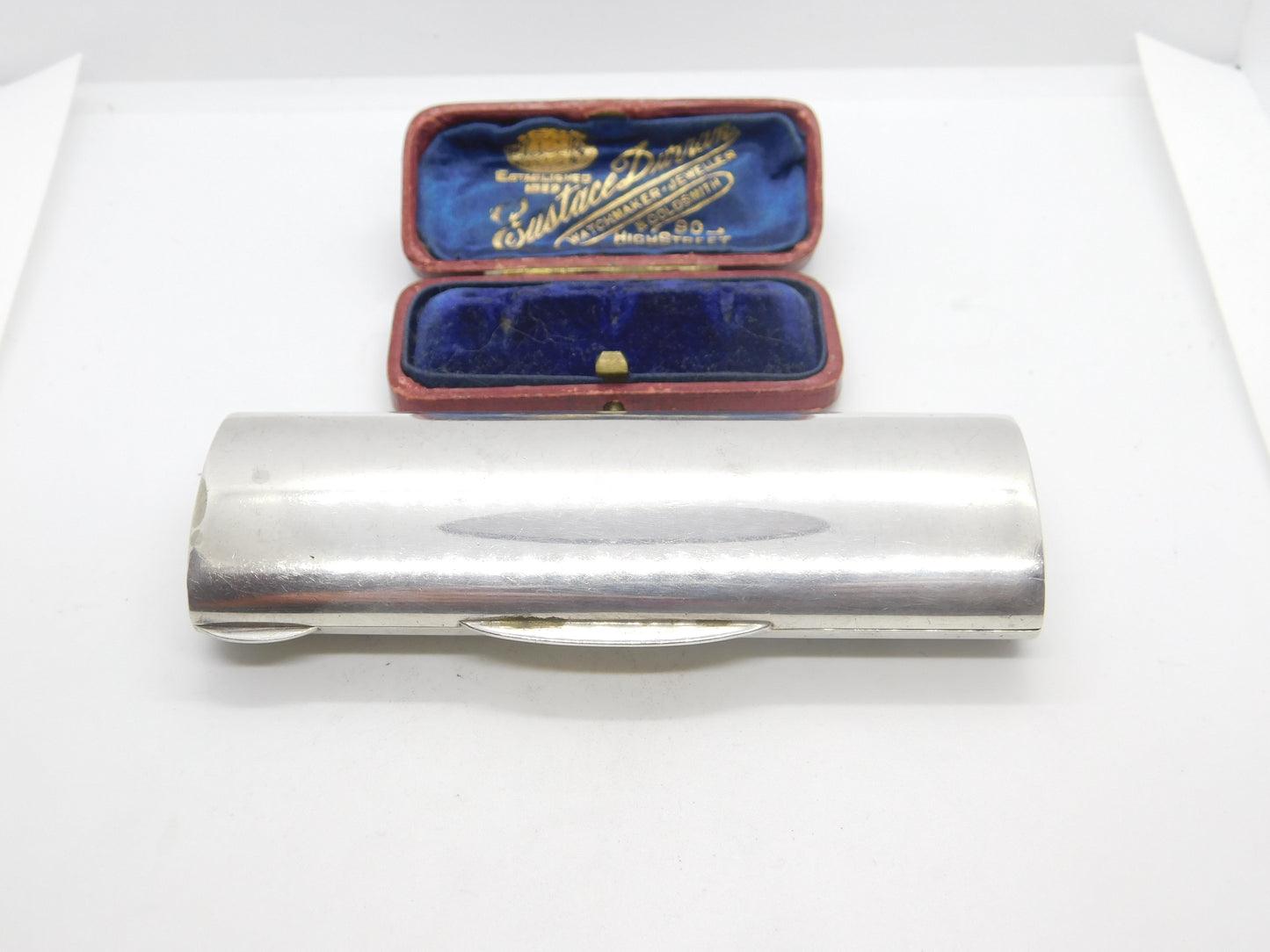 Sterling Silver Curved Snuff Box or Case Vintage 1994 London Import Gilded