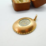 Georgian 15ct Gold, Watercolour Miniature & Hair Plait Mourning Locket c1790