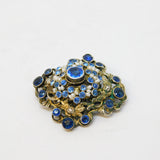 19th Century Austro-Hungarian Silver, Sapphire, Seed Pearl Brooch Antique c1860