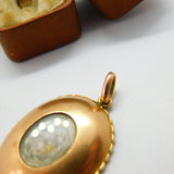 Georgian 15ct Gold, Watercolour Miniature & Hair Plait Mourning Locket c1790