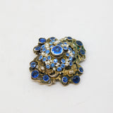 19th Century Austro-Hungarian Silver, Sapphire, Seed Pearl Brooch Antique c1860
