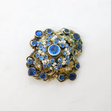 19th Century Austro-Hungarian Silver, Sapphire, Seed Pearl Brooch Antique c1860