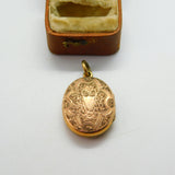 Victorian 9ct Rose Gold Back & Front Floral Sweetheart Locket c1890 Antique