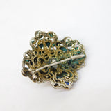 19th Century Austro-Hungarian Silver, Sapphire, Seed Pearl Brooch Antique c1860