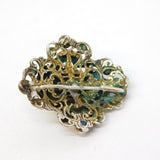19th Century Austro-Hungarian Silver, Sapphire, Seed Pearl Brooch Antique c1860