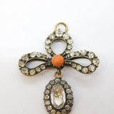 Georgian Gold Plated, Paste & Coral Set Drop Pendant Antique c1820
