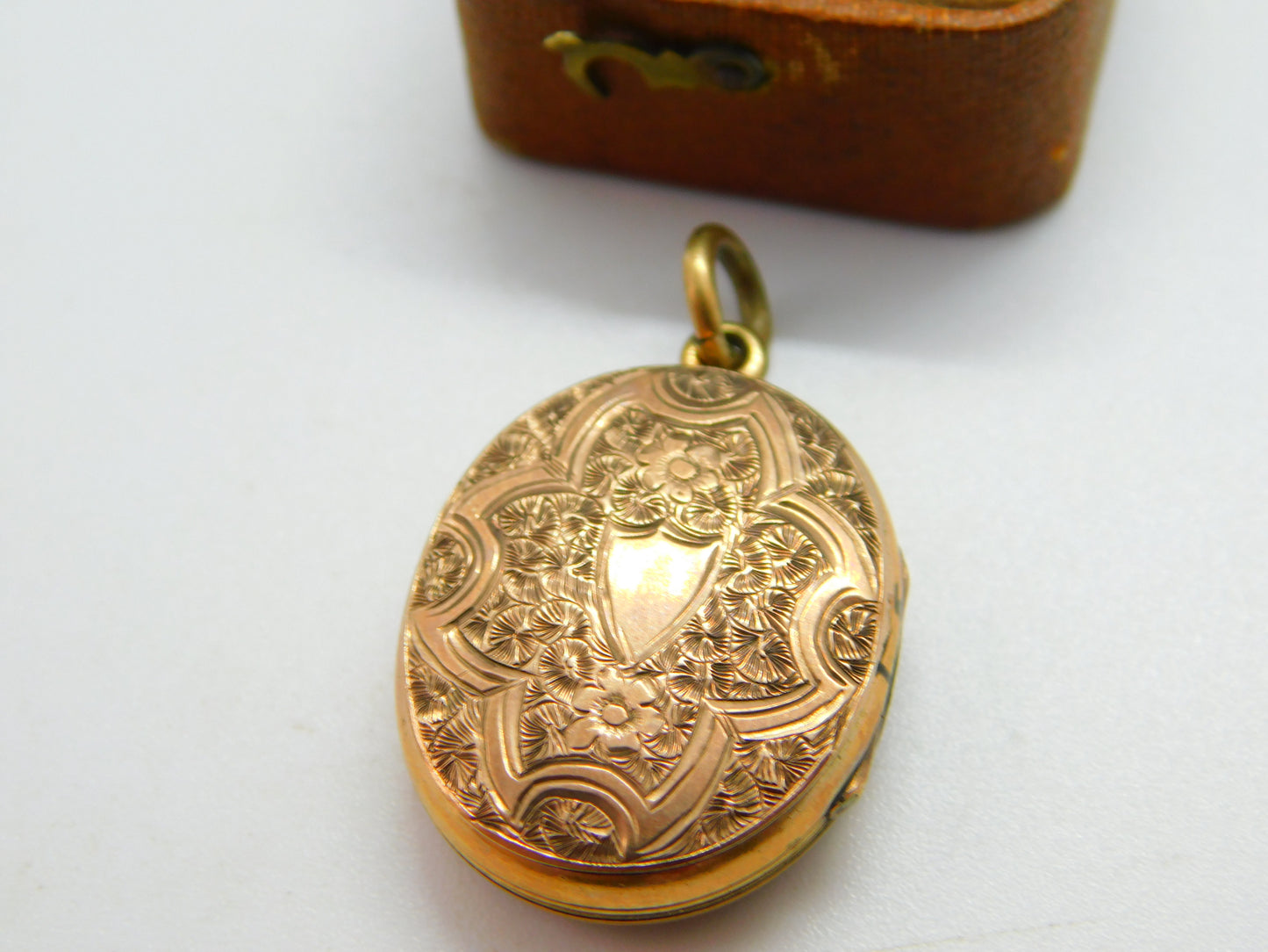 Victorian 9ct Rose Gold Back & Front Floral Sweetheart Locket c1890 Antique