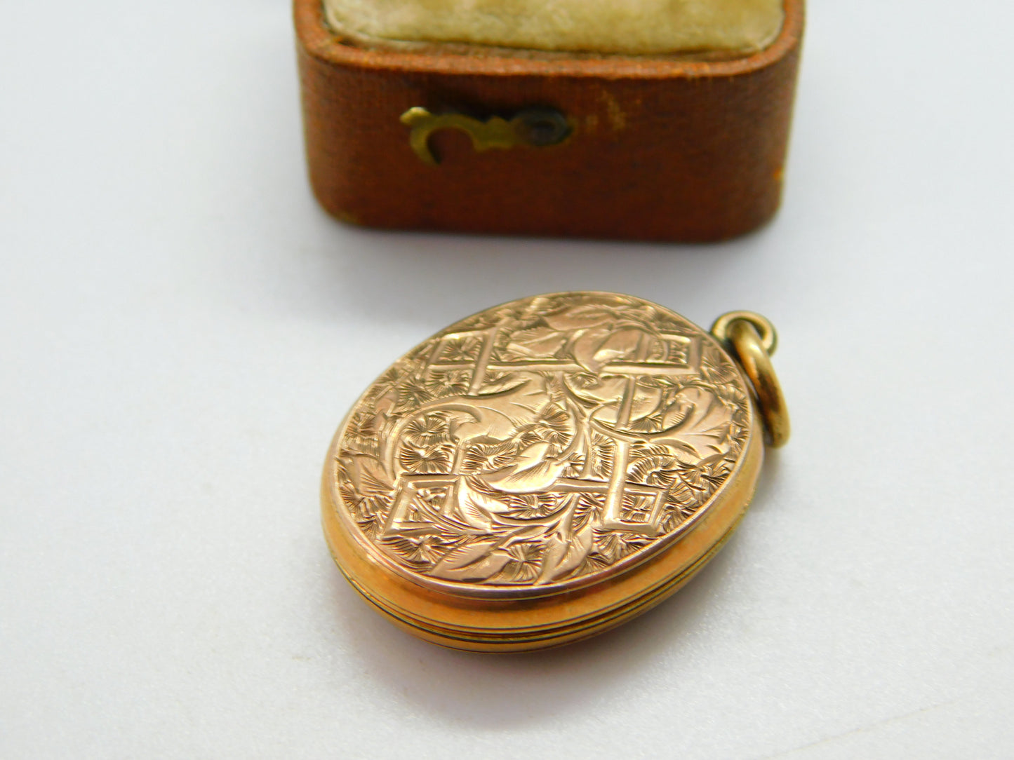 Victorian 9ct Rose Gold Back & Front Floral Sweetheart Locket c1890 Antique