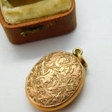 Victorian 9ct Rose Gold Back & Front Floral Sweetheart Locket c1890 Antique