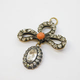 Georgian Gold Plated, Paste & Coral Set Drop Pendant Antique c1820