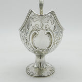 George III Sterling Silver Floral Pedestal Sauce Boat Antique 1784 London