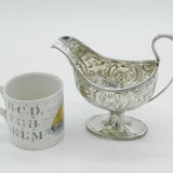 George III Sterling Silver Floral Pedestal Sauce Boat Antique 1784 London