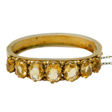 19th Century Austro-Hungarian Sterling Silver Gilt, Citrine Bangle Bracelet c1860