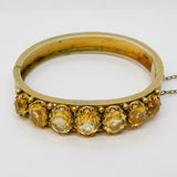 19th Century Austro-Hungarian Sterling Silver Gilt, Citrine Bangle Bracelet c1860