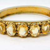 19th Century Austro-Hungarian Sterling Silver Gilt, Citrine Bangle Bracelet c1860