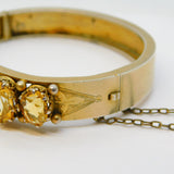 19th Century Austro-Hungarian Sterling Silver Gilt, Citrine Bangle Bracelet c1860