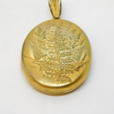 Edwardian Sterling Silver Gilt Floral Pattern Locket Pendant Antique c1910