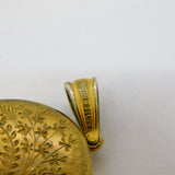 Edwardian Sterling Silver Gilt Floral Pattern Locket Pendant Antique c1910