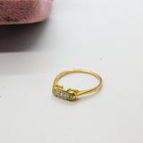 18ct Yellow Gold & 0.1ct Diamond Three-Stone Ring Antique c1920 Art Deco