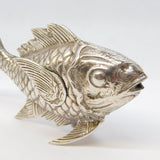 Spanish Sterling Silver Fish Form Incense Oil Burner Antique c1920 Art Deco