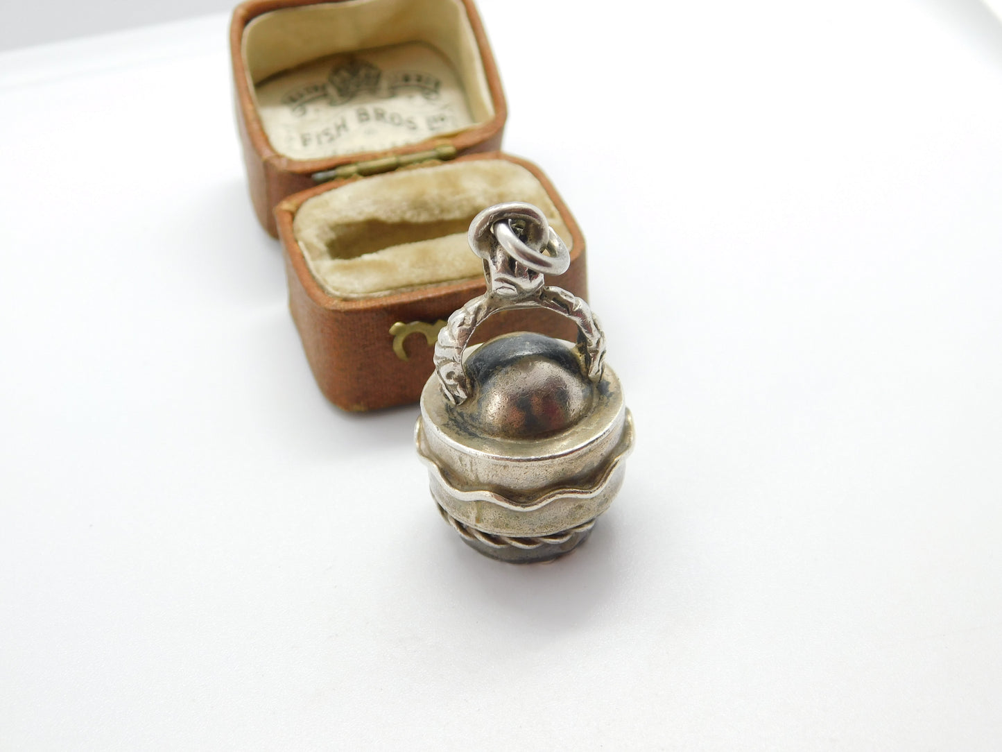 Victorian Australian Large Sterling Silver & Chalcedony Seal Stamp Pendant c1890