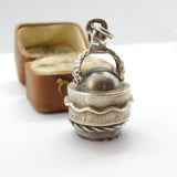 Victorian Australian Large Sterling Silver & Chalcedony Seal Stamp Pendant c1890