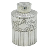 Victorian Sterling Silver Floral Pattern Tea Caddy Antique 1889 Sheffield