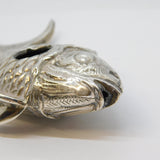 Spanish Sterling Silver Fish Form Incense Oil Burner Antique c1920 Art Deco