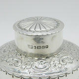 Victorian Sterling Silver Floral Pattern Tea Caddy Antique 1889 Sheffield