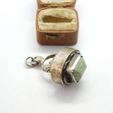 Victorian Australian Large Sterling Silver & Amazonite Seal Pendant c1890 Antique