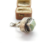 Victorian Australian Large Sterling Silver & Amazonite Seal Pendant c1890 Antique