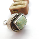 Victorian Australian Large Sterling Silver & Amazonite Seal Pendant c1890 Antique