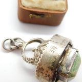 Victorian Australian Large Sterling Silver & Amazonite Seal Pendant c1890 Antique