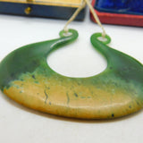 New Zealand Nephrite Jade Maori 'Whale Tail' Pendant Keepsake Vintage c1970