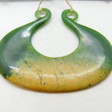 New Zealand Nephrite Jade Maori 'Whale Tail' Pendant Keepsake Vintage c1970