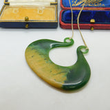 New Zealand Nephrite Jade Maori 'Whale Tail' Pendant Keepsake Vintage c1970