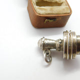 Victorian Australian Large Sterling Silver Cabochon Spinning Top Pendant c1890