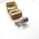 Victorian Australian Large Sterling Silver Cabochon Spinning Top Pendant c1890