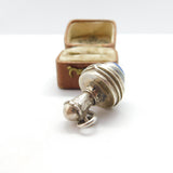 Victorian Australian Large Sterling Silver Cabochon Spinning Top Pendant c1890