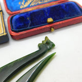 New Zealand Maori Nephrite Jade Carved Fish Hook Pendant Vintage c1970