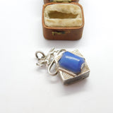 Victorian Australian Large Sterling Silver Horse & Blue Hardstone Pendant c1890