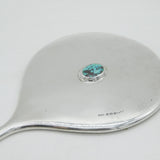 Liberty & Co. Sterling Silver & Turquoise Hand Mirror Antique 1942 Birmingham