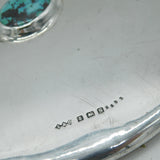 Liberty & Co. Sterling Silver & Turquoise Hand Mirror Antique 1942 Birmingham