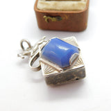 Victorian Australian Large Sterling Silver Horse & Blue Hardstone Pendant c1890