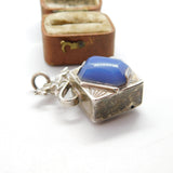 Victorian Australian Large Sterling Silver Horse & Blue Hardstone Pendant c1890
