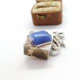 Victorian Australian Large Sterling Silver Horse & Blue Hardstone Pendant c1890
