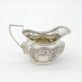 Edwardian Sterling Silver Floral Repousse Cream Jug Antique 1903 Birmingham