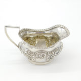 Edwardian Sterling Silver Floral Repousse Cream Jug Antique 1903 Birmingham
