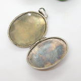 Yellow & Rose Gold on Sterling Silver Swallow Sweetheart Locket Pendant Antique c1880
