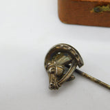 Victorian Sterling Silver Lucky Racehorse Stick Pin Antique c1880